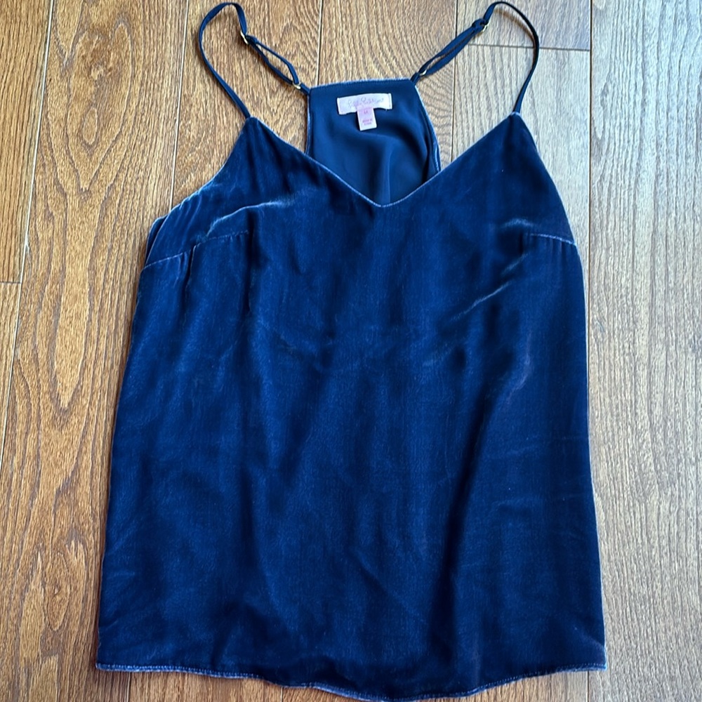 Lilly Pulitzer navy velvet tank size M